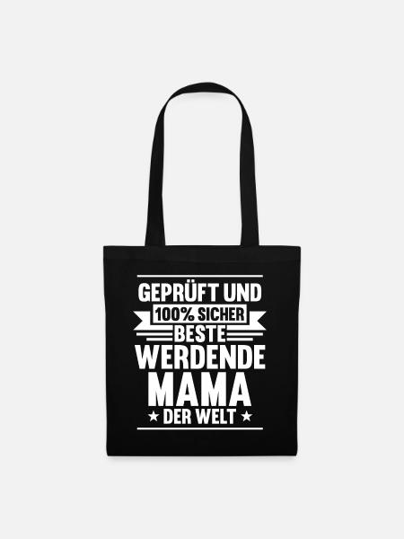 Werdende Mama Schwanger - Stoffbeutel - Schwarz