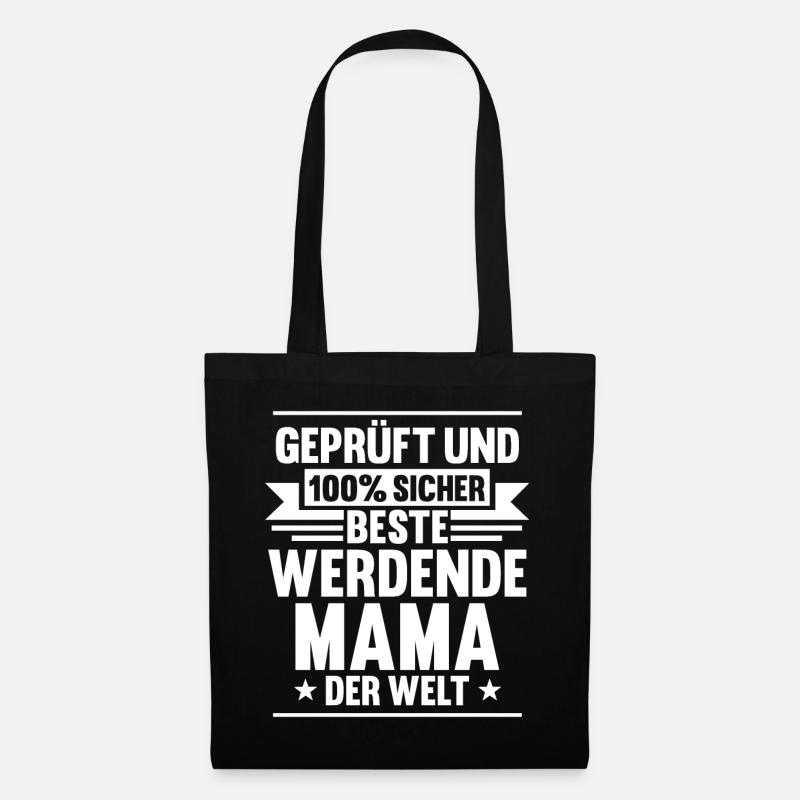 Werdende Mama Schwanger - Stoffbeutel - Schwarz