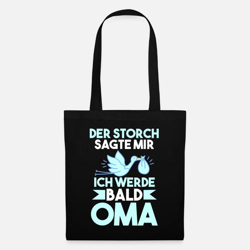 Werdende Oma - Stoffbeutel - Schwarz