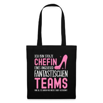 Ich Bin Stolze Chefin Eines Ungeheuer - Stoffbeutel - Schwarz - Vorne