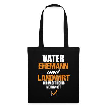 Vater Ehemann und Landwirt - Stoffbeutel - Schwarz - Vorne