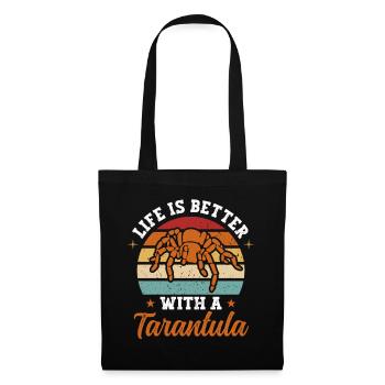Life Is Better With A Tarantula Arachnid Spider - Stoffbeutel - Schwarz - Vorne