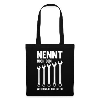 Nennt mich den Werkstattmeister Gabelschlüssel - Stoffbeutel - Schwarz - Vorne