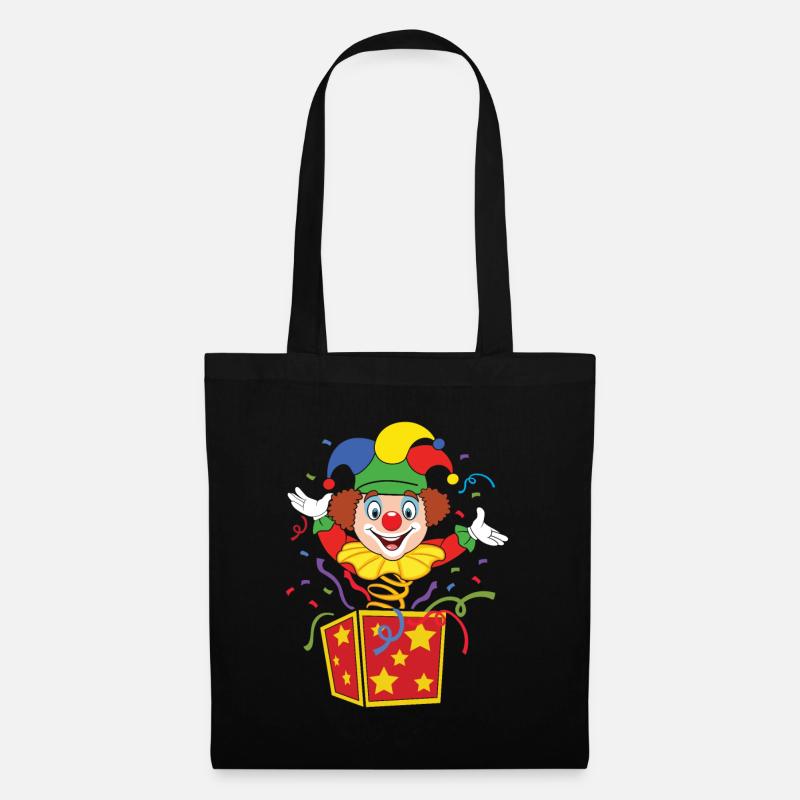 Karneval Clown - Stoffbeutel - Schwarz