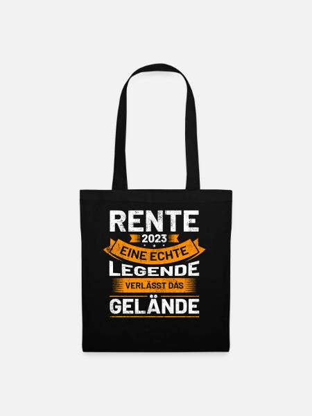 Rente 2023 | Rentnergeschenk - Stoffbeutel - Schwarz