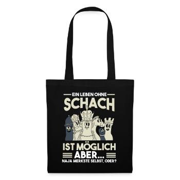 Schach - Stoffbeutel - Schwarz - Vorne