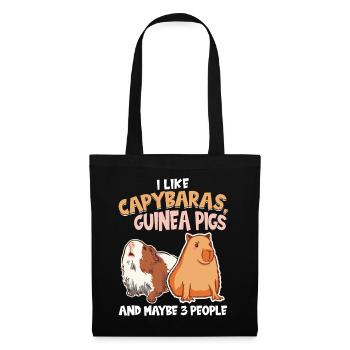 I like capybaras and guinea pigs - Tote Bag - black - Front