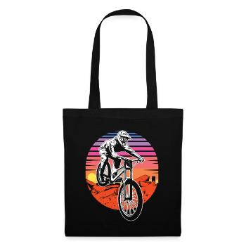 Mountainbike Retro Sunset - Stoffbeutel - Schwarz - Vorne