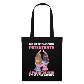 Patentochter Taufe Patenonkel Pate - Stoffbeutel - Schwarz - Vorne