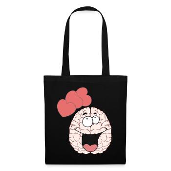 Cerveau Cerveau Sentiments Amour Partenariat Valentin - Sac en tissu - noir - Devant