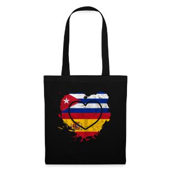 Spain Cuba Heart - Tote Bag - black - Front