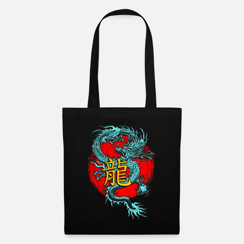 Chinesischer Drache - Stoffbeutel - Schwarz