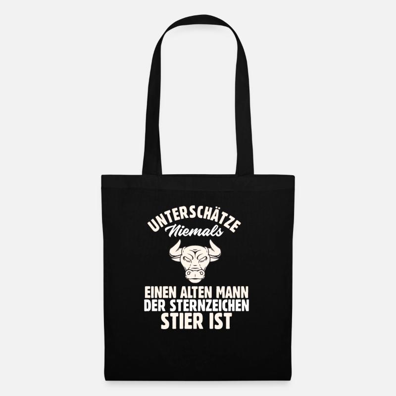 Sternzeichen Stier - Stoffbeutel - Schwarz