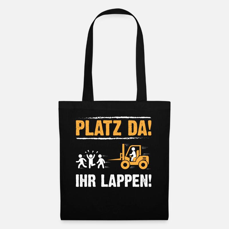 Staplerfahrer Lagerist Spruch - Stoffbeutel - Schwarz