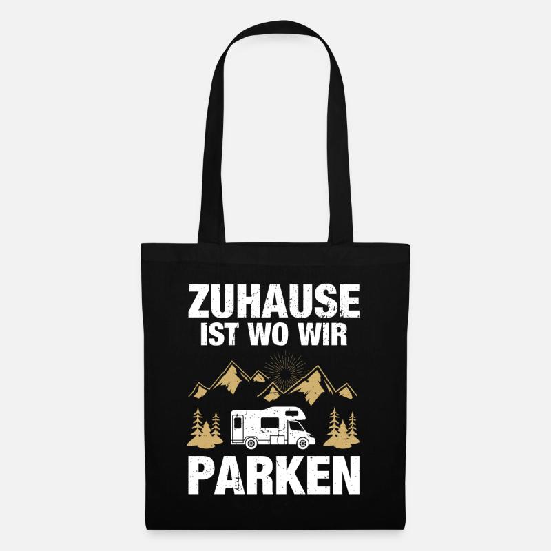 Wohnmobil Camper Camping Wohnwagen Rente Geschenk - Stoffbeutel - Schwarz