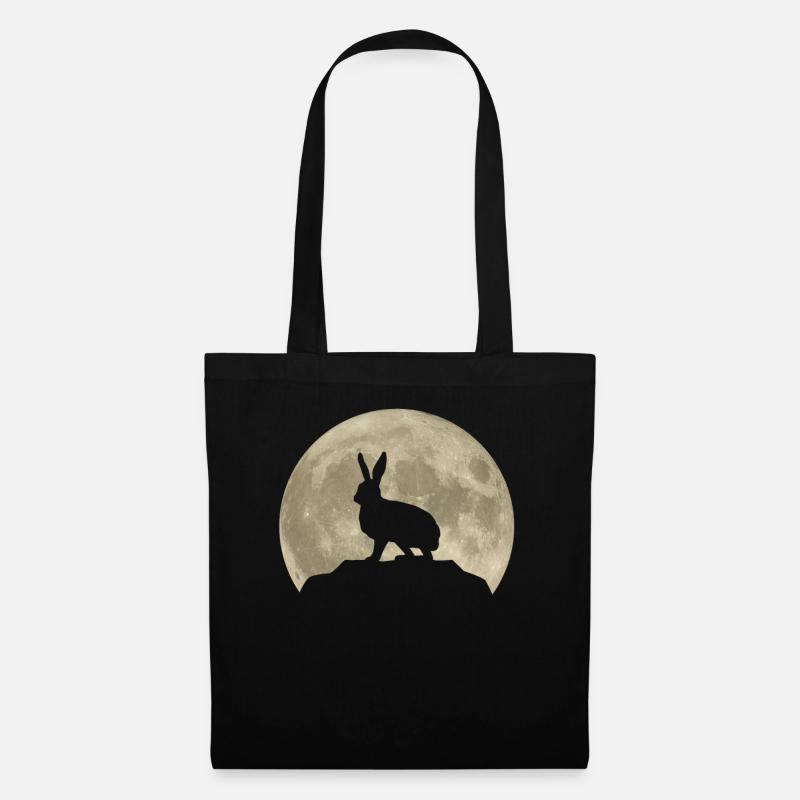 Rabbit Moon Forest Animals Animal Lover Gift - Tote Bag - black