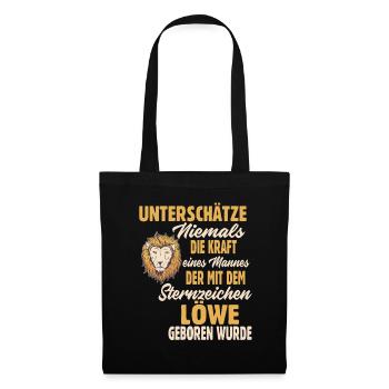 Sternzeichen Löwe - Stoffbeutel - Schwarz - Vorne