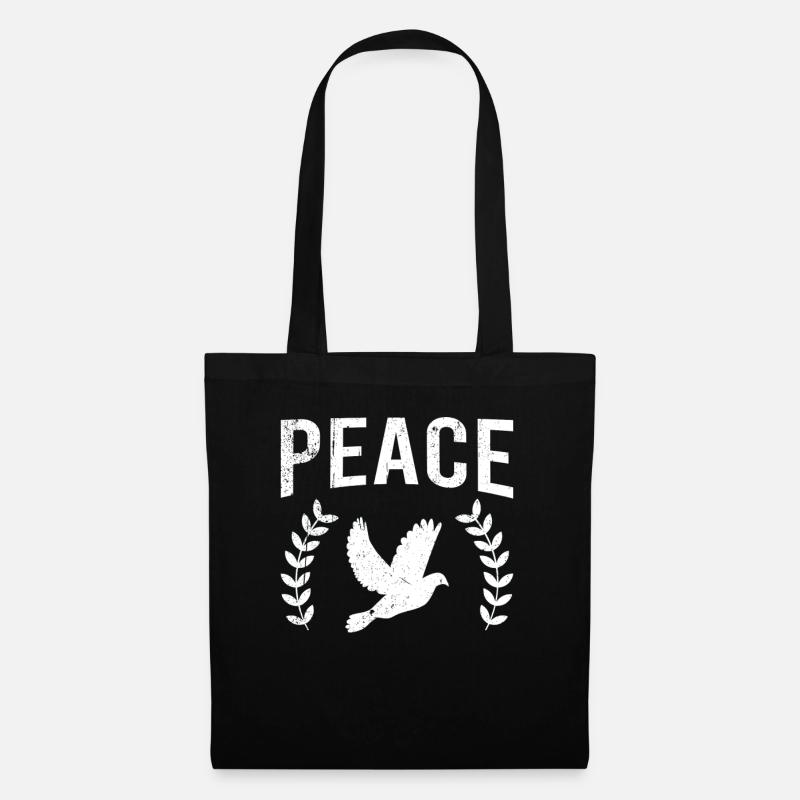 Friedenstaube Frieden Peace - Stoffbeutel - Schwarz