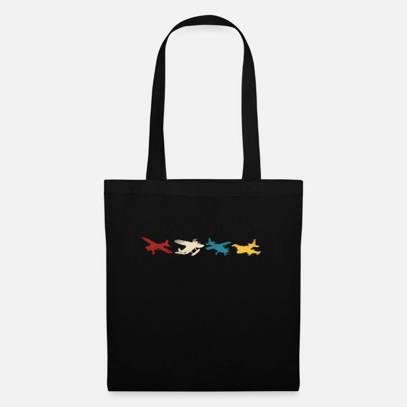 Airplane Pilot Vintage - Stoffbeutel - Schwarz