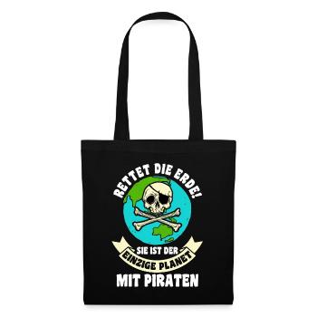 Pirat Piraten - Stoffbeutel - Schwarz - Vorne