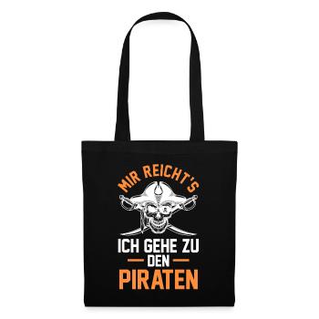Pirat Piraten - Stoffbeutel - Schwarz - Vorne