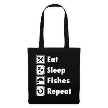 T-SHIRT - Eat Sleep Fish Repeat - Tote Bag - black - Front