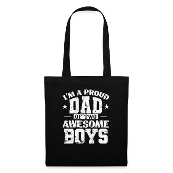 Papa I'm a proud Dad of 2 awesome Boys - Tote Bag - black - Front