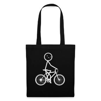 Bicycle Cycling Stick figure Funnier - Tote Bag - black - Front