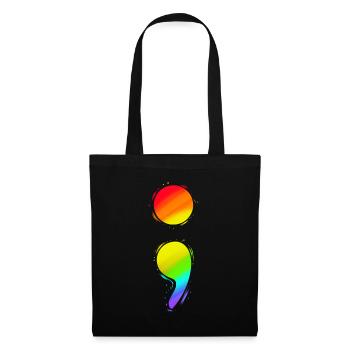 Colorful Semicolon For Mental Health Awareness - Tote Bag - black - Front