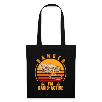 Funk Amateur Funker Funken Radio Hobby Geschenk - Stoffbeutel - Schwarz - Vorne