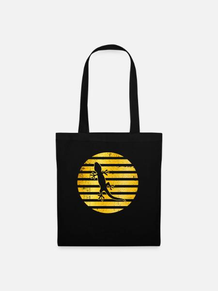 Eidechse goldenes Logo - Stoffbeutel - Schwarz