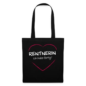Ich Habe Fertig Rentnerin Rente Pension - Stoffbeutel - Schwarz - Vorne