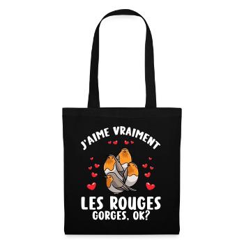 Robin Familiar Humor Bird - Tote Bag - black - Front