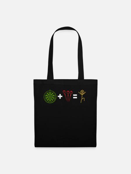 Dart Strichmännchen Dartscheibe+Dart = lustiger - Stoffbeutel - Schwarz