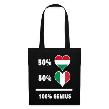 Italien und Ungarn genial / Geschenk - Stoffbeutel - Schwarz - Vorne