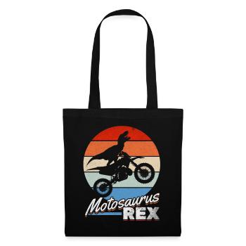 Dirtbike Dino Motocross Dinosaur MotoSaurus Rex - Tote Bag - black - Front
