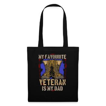 Mein Lieblingsveteran Ist Mein Vater Militär - Stoffbeutel - Schwarz - Vorne