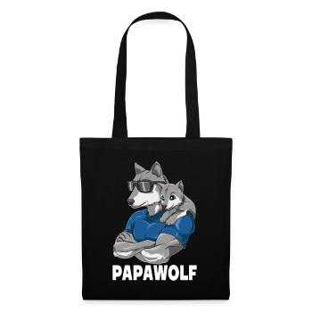 Papawolf Wolf Papa und Baby Papa Vatertag für - Stoffbeutel - Schwarz - Vorne