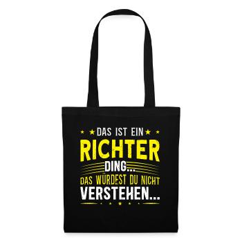 Familienname Richter - für Familie Richter - Stoffbeutel - Schwarz - Vorne