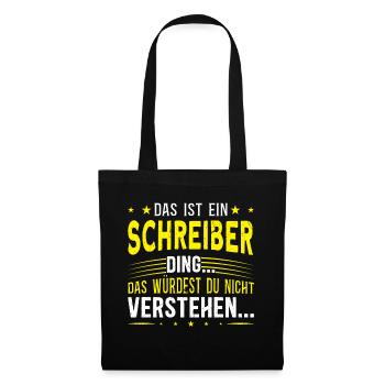 Familienname Schreiber - für Familie Schreiber - Stoffbeutel - Schwarz - Vorne