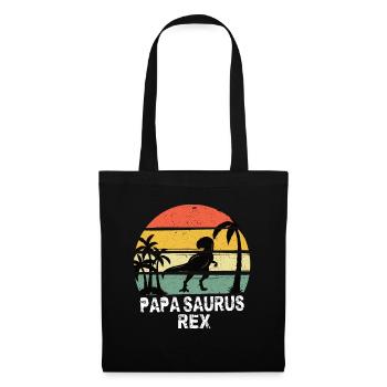 Papa Saurus Rex - Sac en tissu - noir - Devant
