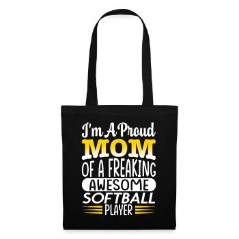 Maman d’un joueur de softball génial et effrayant - Sac en tissu - noir - Devant
