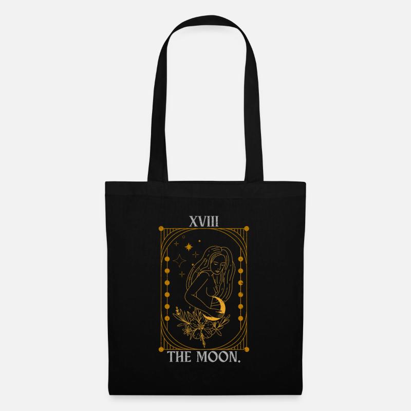 Der Mond Tarot Gothic Wicca Astrologie - Stoffbeutel - Schwarz