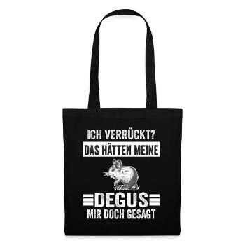 Deguhalter Degus Degu - Stoffbeutel - Schwarz - Vorne