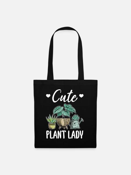Cute Plant Lady Gardening Plant Lover Plants - Stoffbeutel - Schwarz