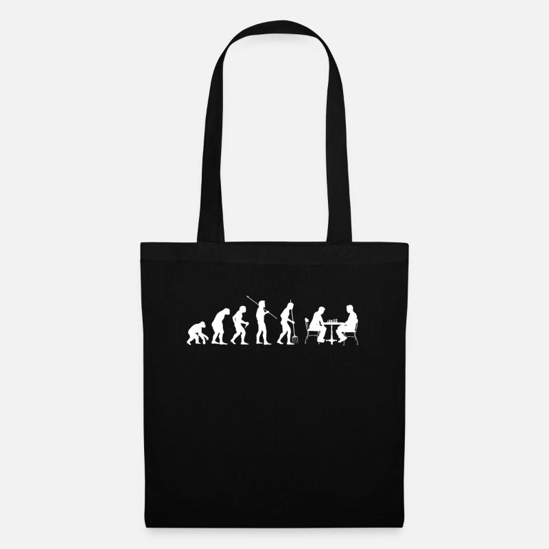 Evolution Schach Spieler Shirt - Stoffbeutel - Schwarz