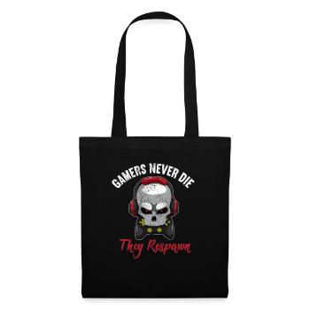 Gamer Never Die They Respawn Videogame Gaming - Tote Bag - black - Front