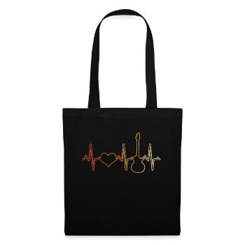 E Guitare Heartbeat Rétro - Sac en tissu - noir - Devant