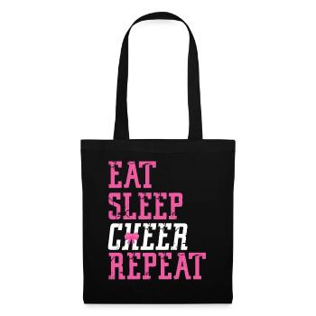 Cheer Cheerleading Eat Sleep Cheer - Stoffbeutel - Schwarz - Vorne