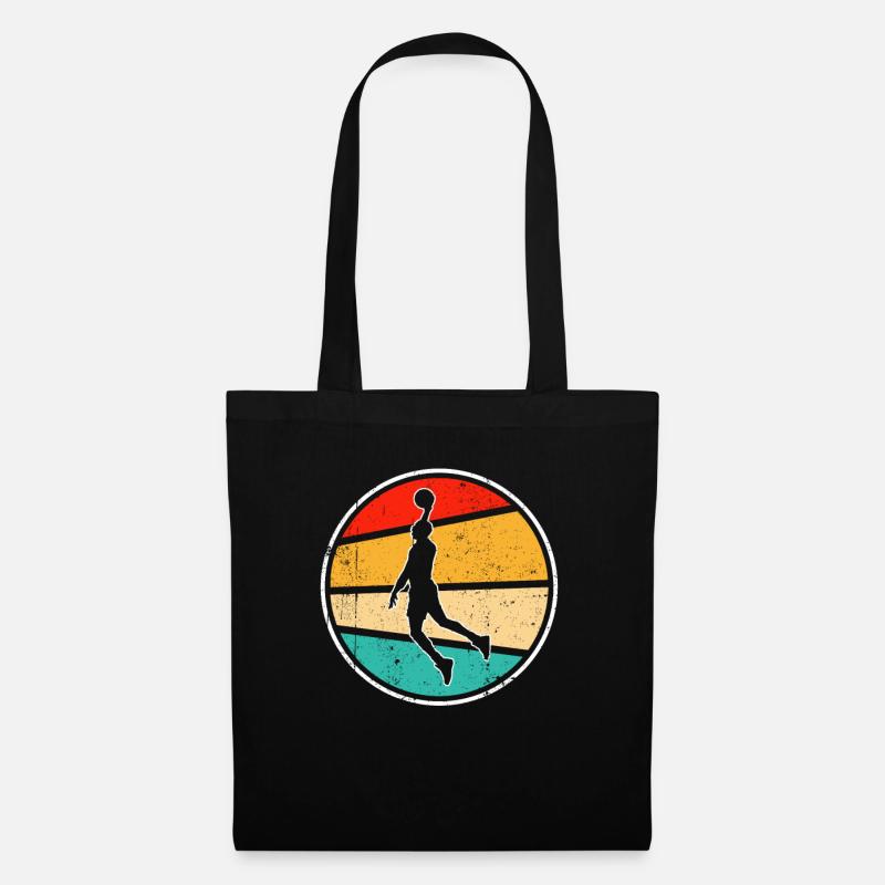 Basketball Retro Logo - Stoffbeutel - Schwarz